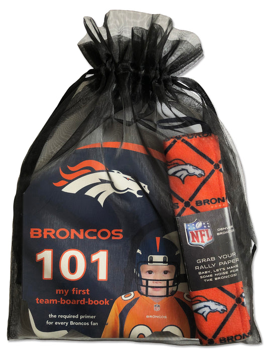Denver Broncos licensed NFL Gift Set-Book with Rally Paper